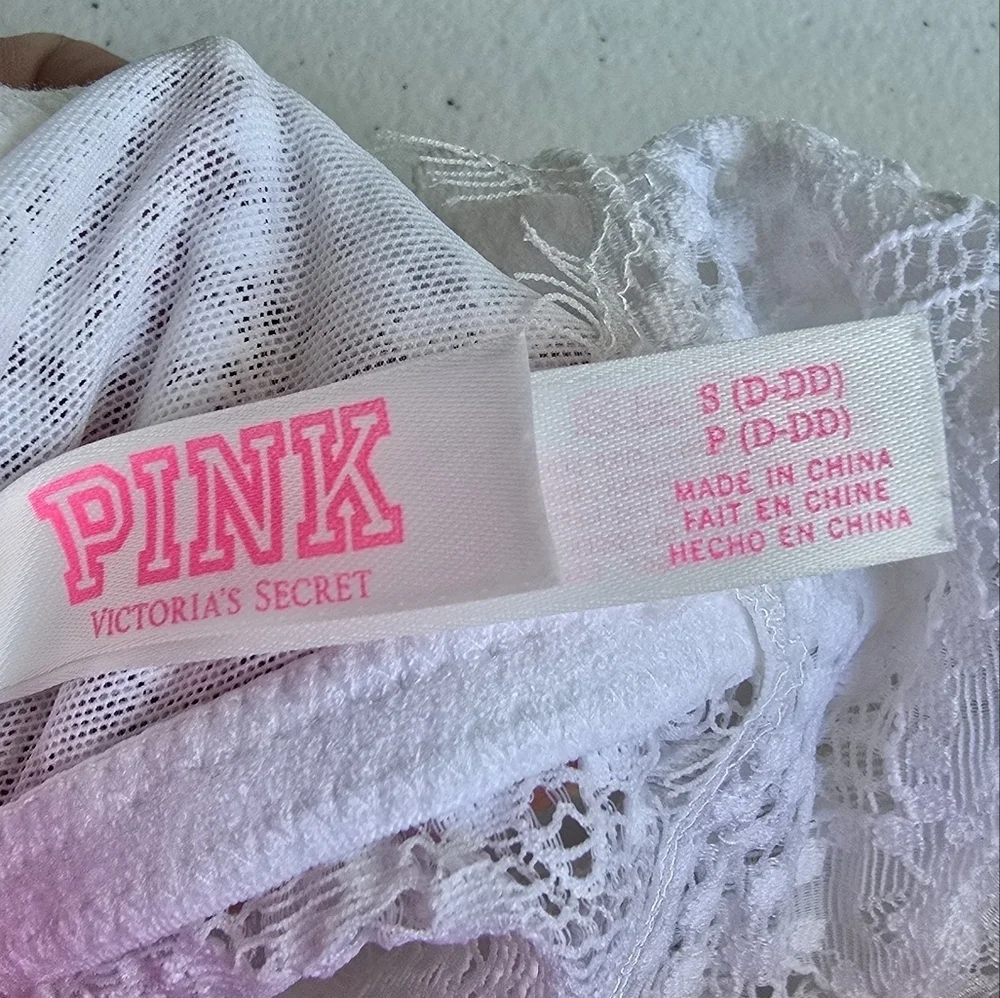Victoria Secret Pink White Lace Bralette size S